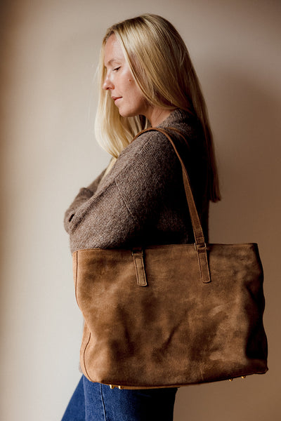 The Tote Bag, Caramel Suede