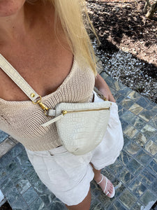 Sling Bag, Ivory Croco